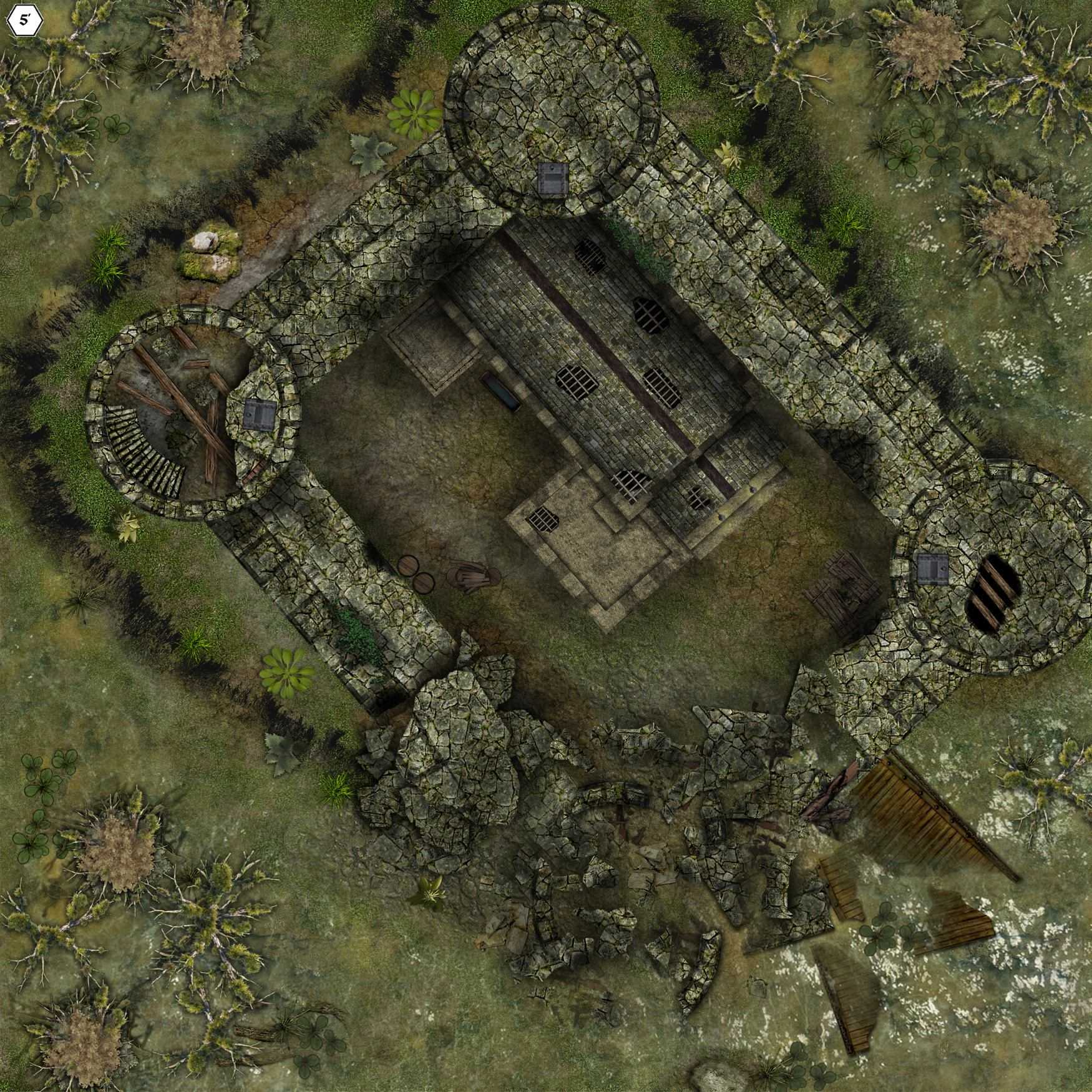 Carte 106, carte de JDR — battlemap pour Roll20 et Foundry VTT