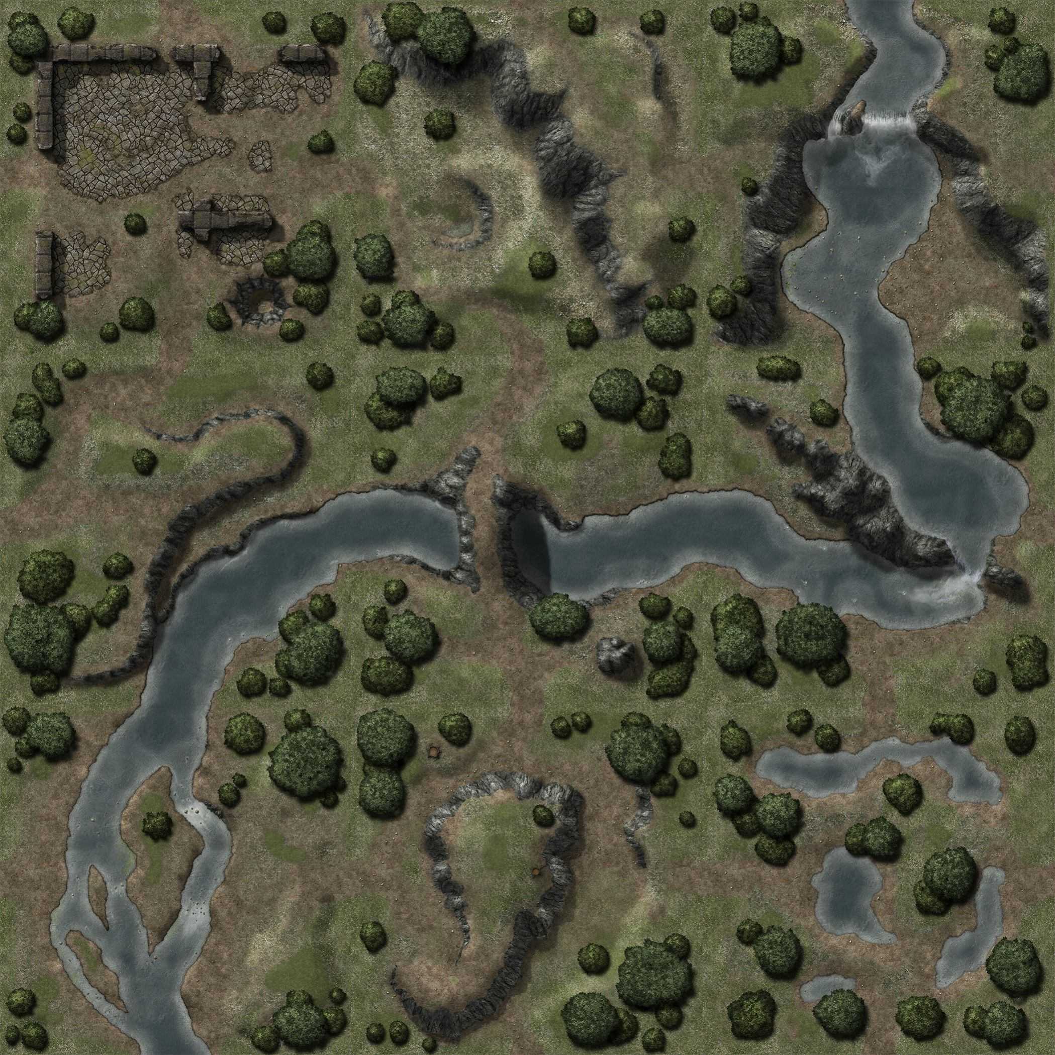 Carte 119, carte de JDR — battlemap pour Roll20 et Foundry VTT