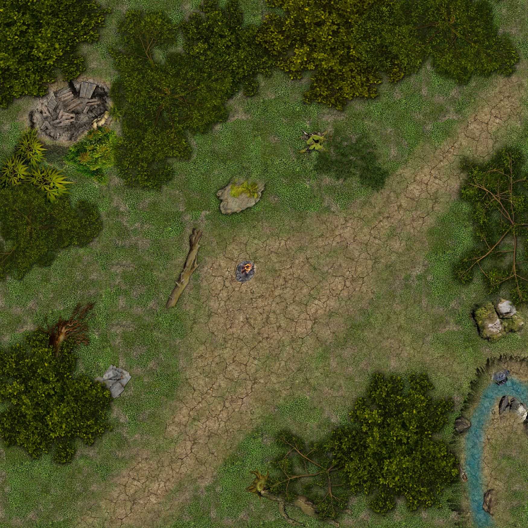 Carte 134, carte de JDR — battlemap pour Roll20 et Foundry VTT