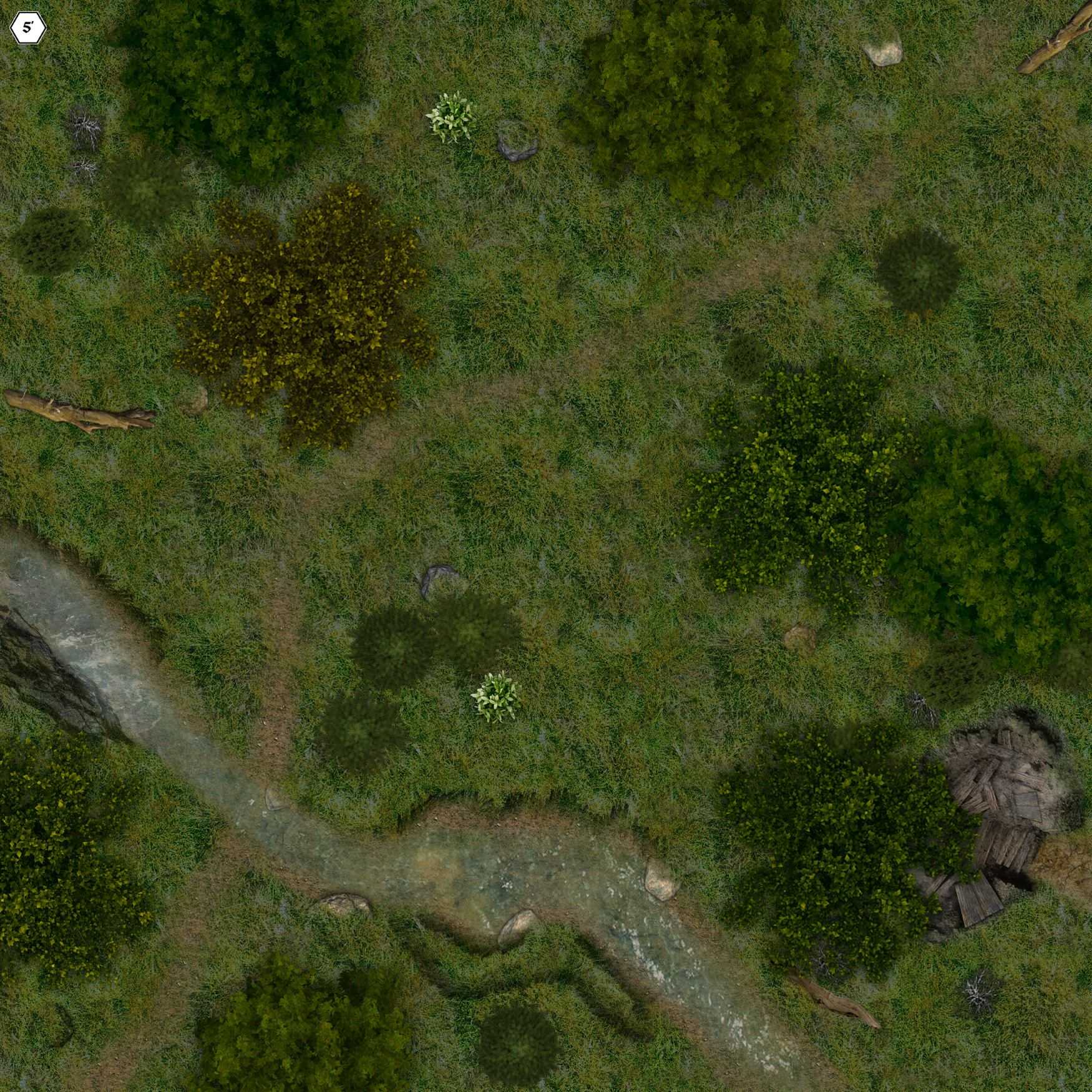 Carte 143, carte de JDR — battlemap pour Roll20 et Foundry VTT