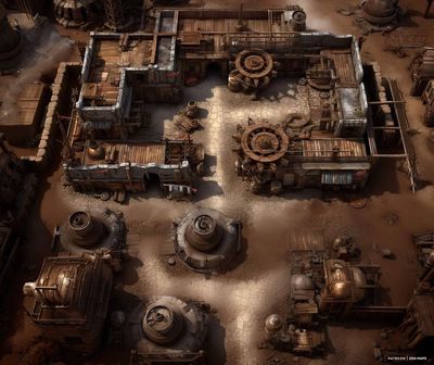 Carte 2090, carte de JDR — battlemap pour Roll20 et Foundry VTT