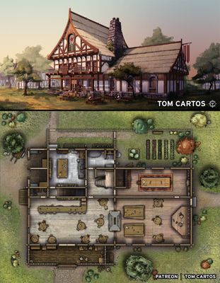 Carte 308, carte de JDR — battlemap pour Roll20 et Foundry VTT