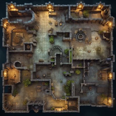 Carte 374, carte de JDR — battlemap pour Roll20 et Foundry VTT