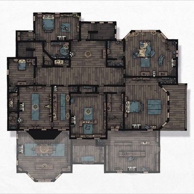 Carte 629, carte de JDR — battlemap pour Roll20 et Foundry VTT