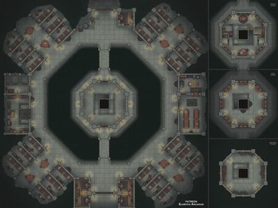 Carte 664, carte de JDR — battlemap pour Roll20 et Foundry VTT