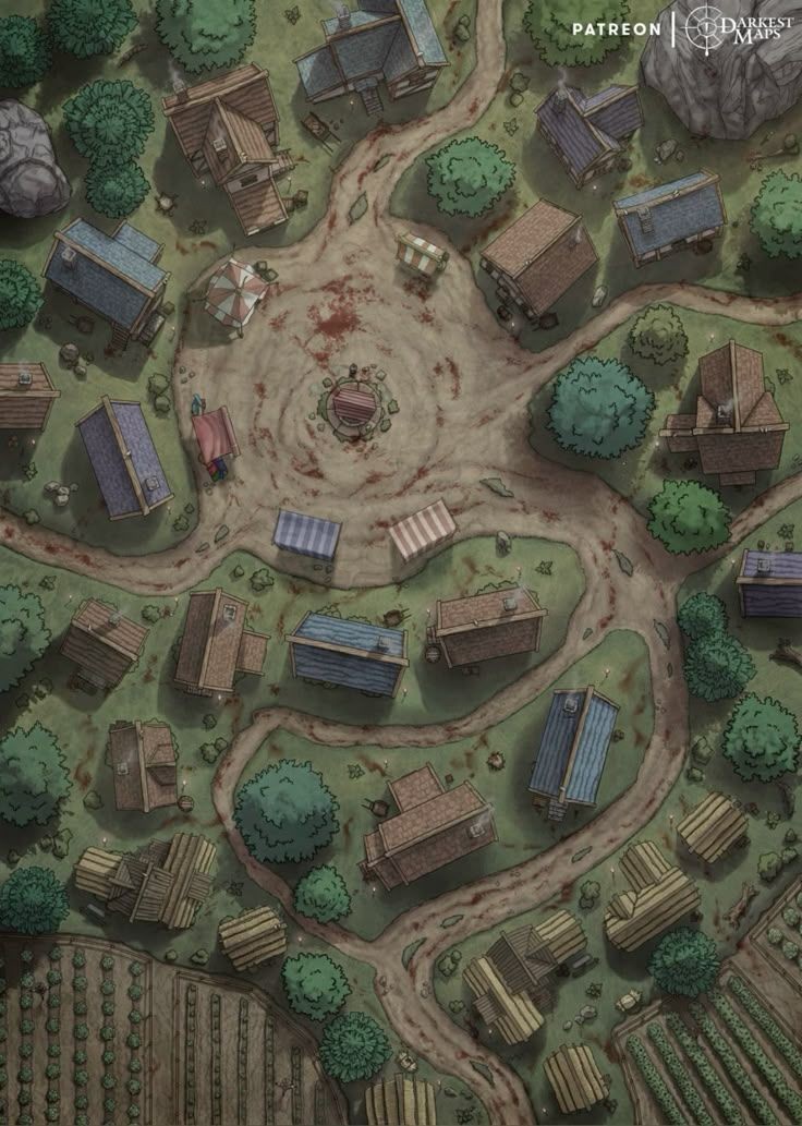 abandoned city map, carte de JDR post-apocalyptique (736×1033 pixels) — battlemap pour Roll20 et Foundry VTT.
