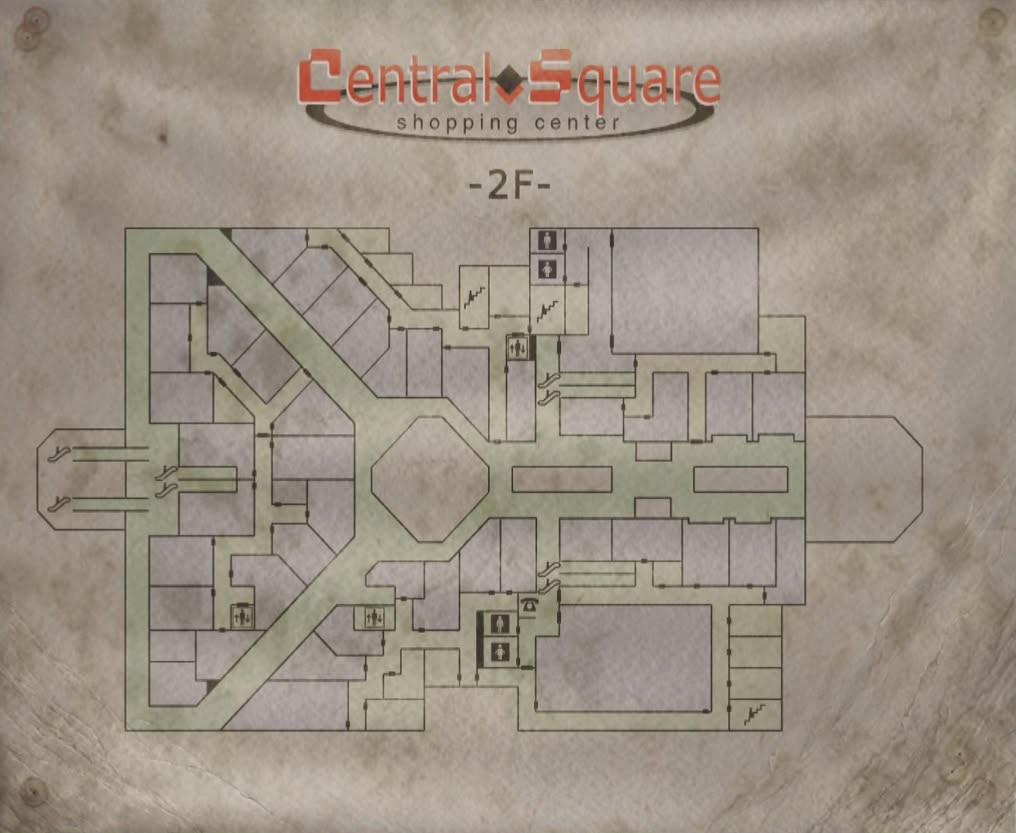 abandoned mall map, carte de JDR post-apocalyptique (1016×833 pixels) — battlemap pour Roll20 et Foundry VTT.