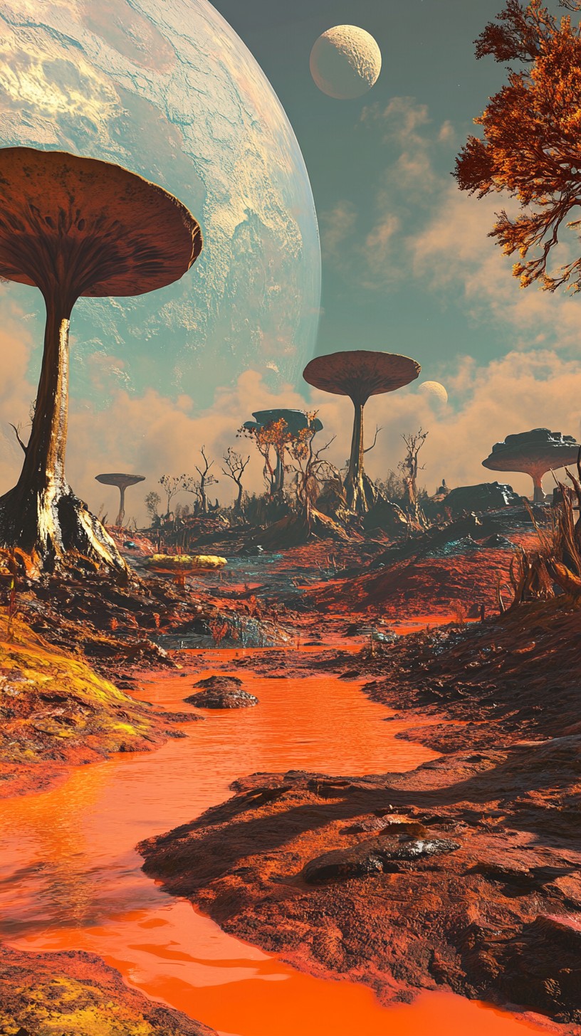 alien planet map, carte de JDR science-fiction (816×1456 pixels) — battlemap pour Roll20 et Foundry VTT.