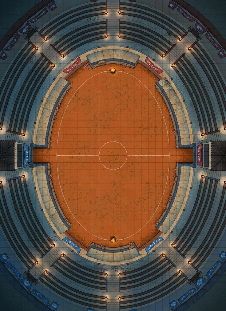 arena map dnd, carte de JDR fantasy (735×1011 pixels) — battlemap pour Roll20 et Foundry VTT.
