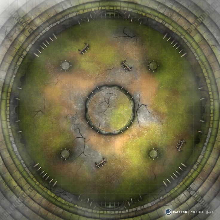 arena map dnd, carte de JDR fantasy (736×736 pixels) — battlemap pour Roll20 et Foundry VTT.