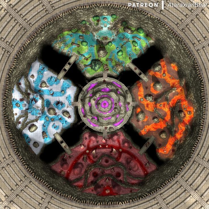 arena map dnd, carte de JDR fantasy (736×736 pixels) — battlemap pour Roll20 et Foundry VTT.
