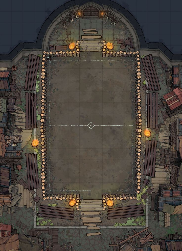 arena map dnd, carte de JDR fantasy (736×1012 pixels) — battlemap pour Roll20 et Foundry VTT.