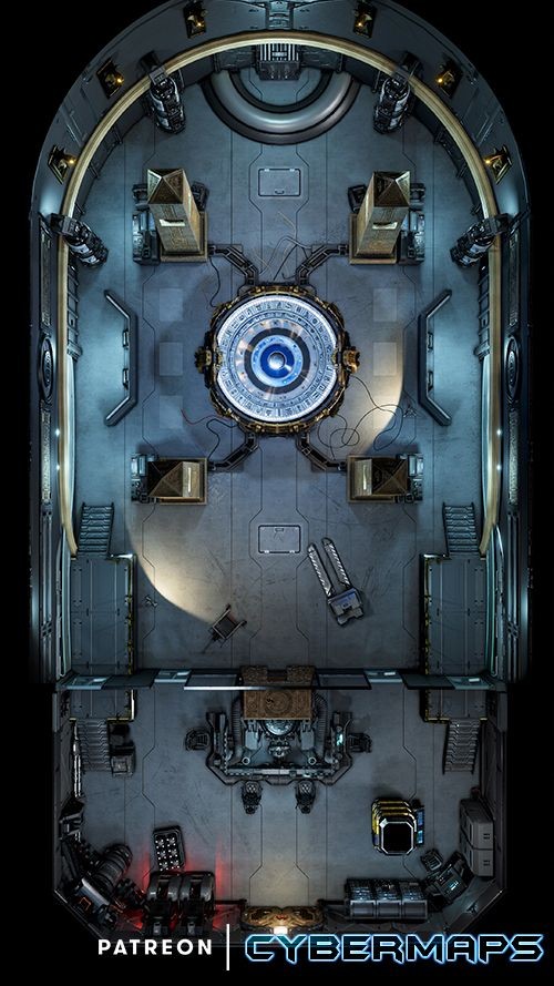 biolab sci-fi map, carte de JDR science-fiction (500×889 pixels) — battlemap pour Roll20 et Foundry VTT.