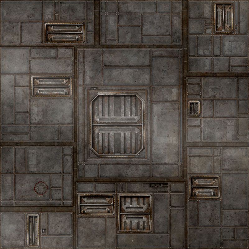 cargo bay map, carte de JDR science-fiction (800×800 pixels) — battlemap pour Roll20 et Foundry VTT.