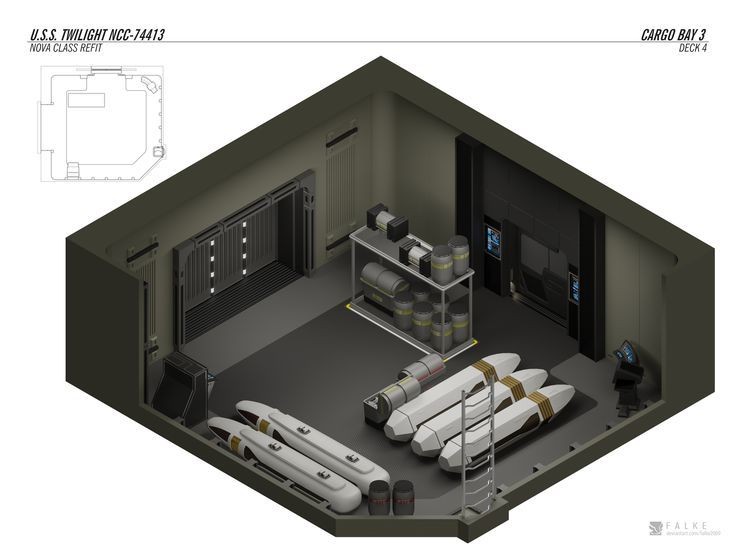 cargo bay map, carte de JDR science-fiction (736×552 pixels) — battlemap pour Roll20 et Foundry VTT.