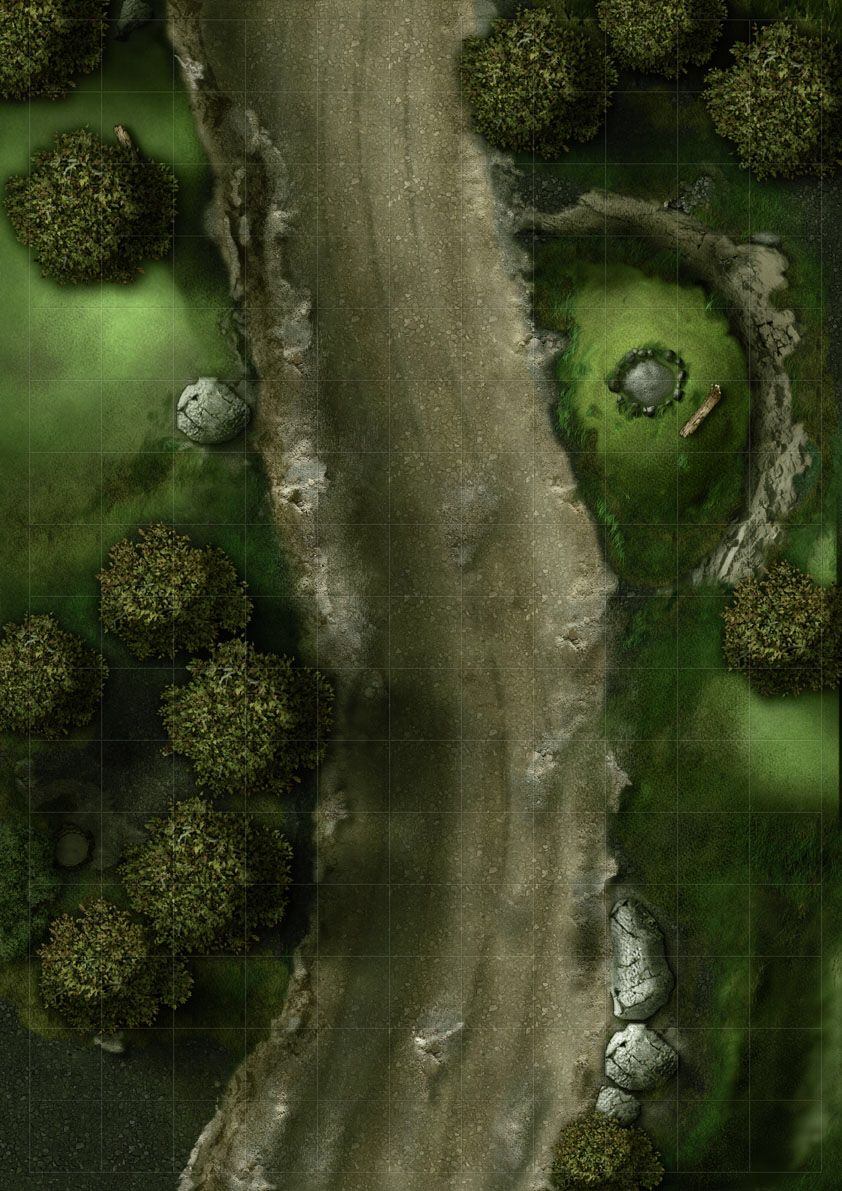 Carte 104, carte de JDR fantasy — battlemap pour Roll20 et Foundry VTT.