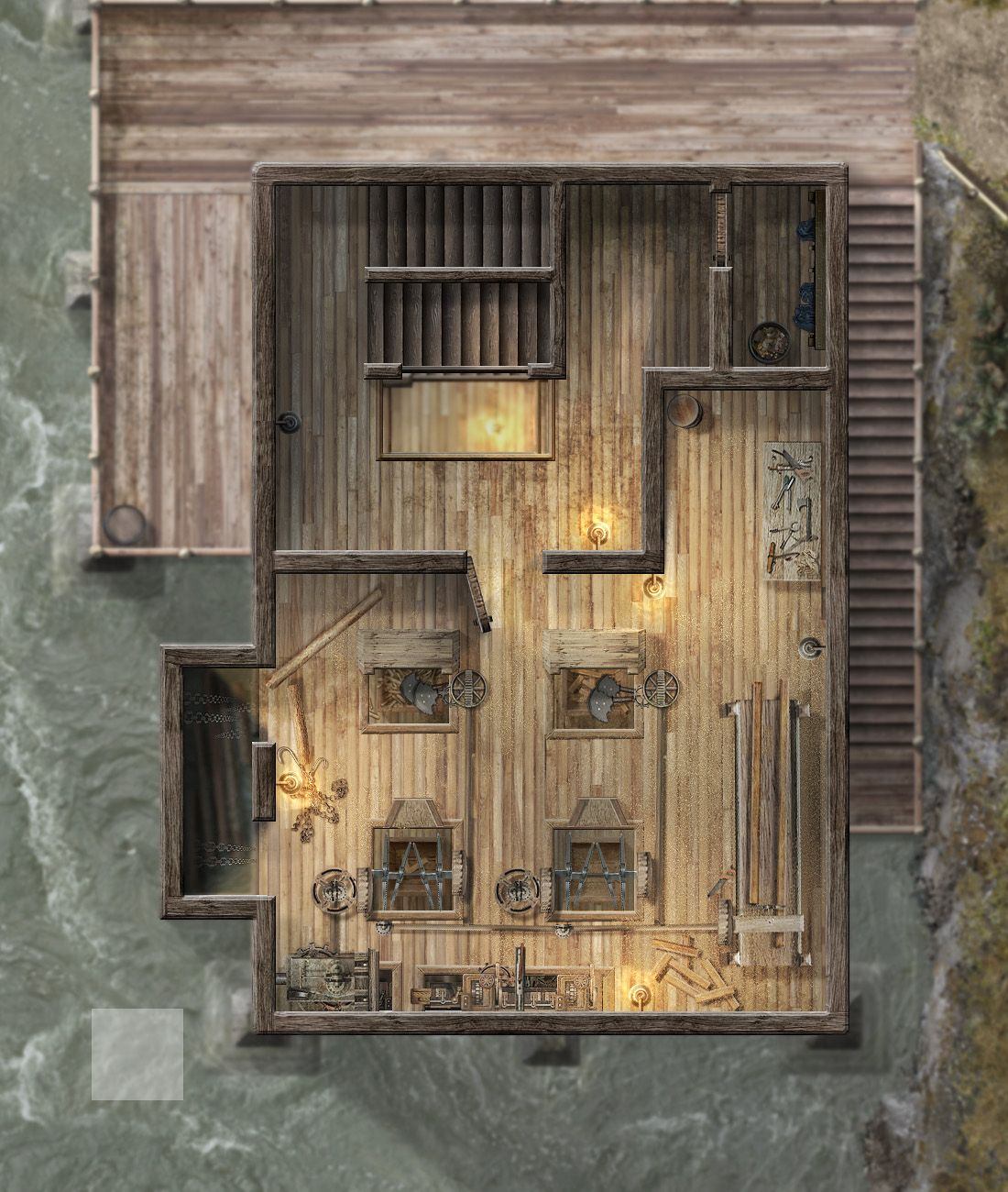 Carte 105, carte de JDR fantasy — battlemap pour Roll20 et Foundry VTT.