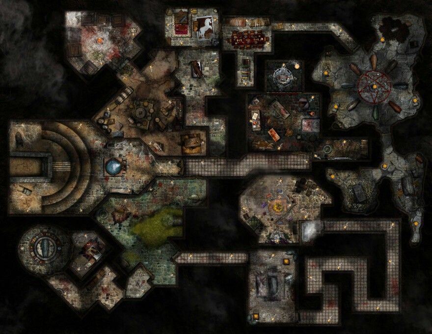 Carte 107, carte de JDR fantasy — battlemap pour Roll20 et Foundry VTT.