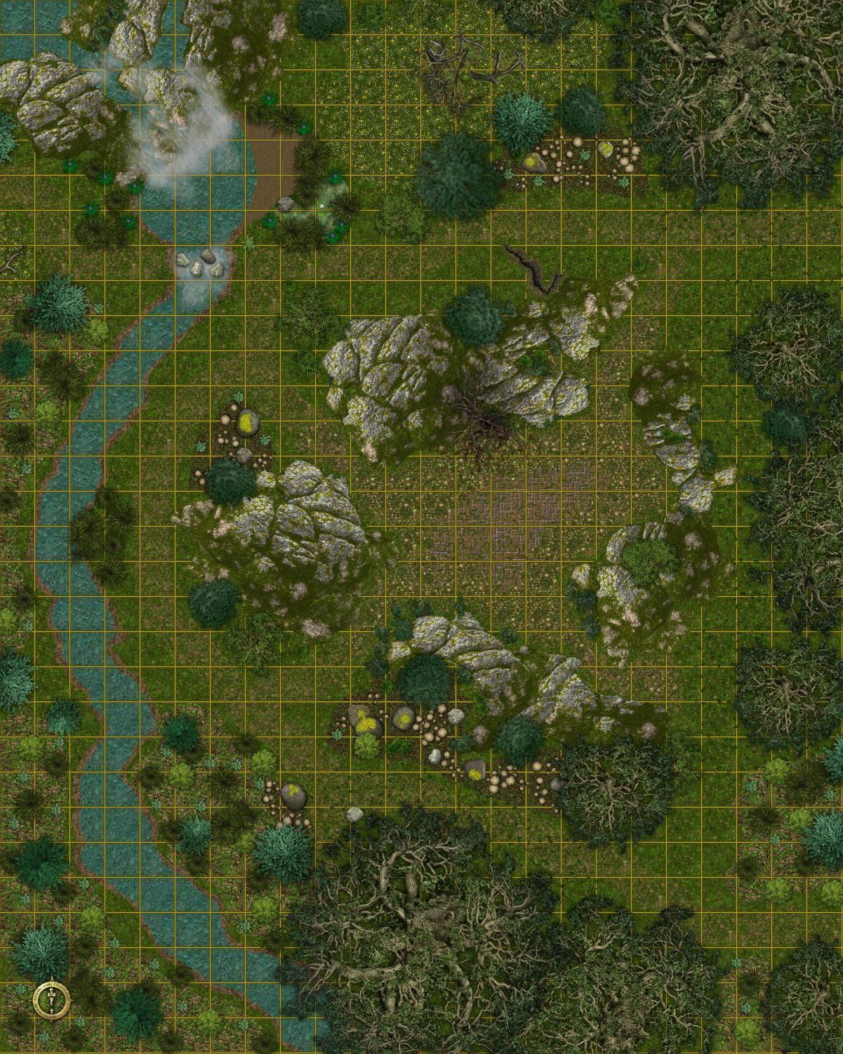 Carte 114, carte de JDR fantasy — battlemap pour Roll20 et Foundry VTT.