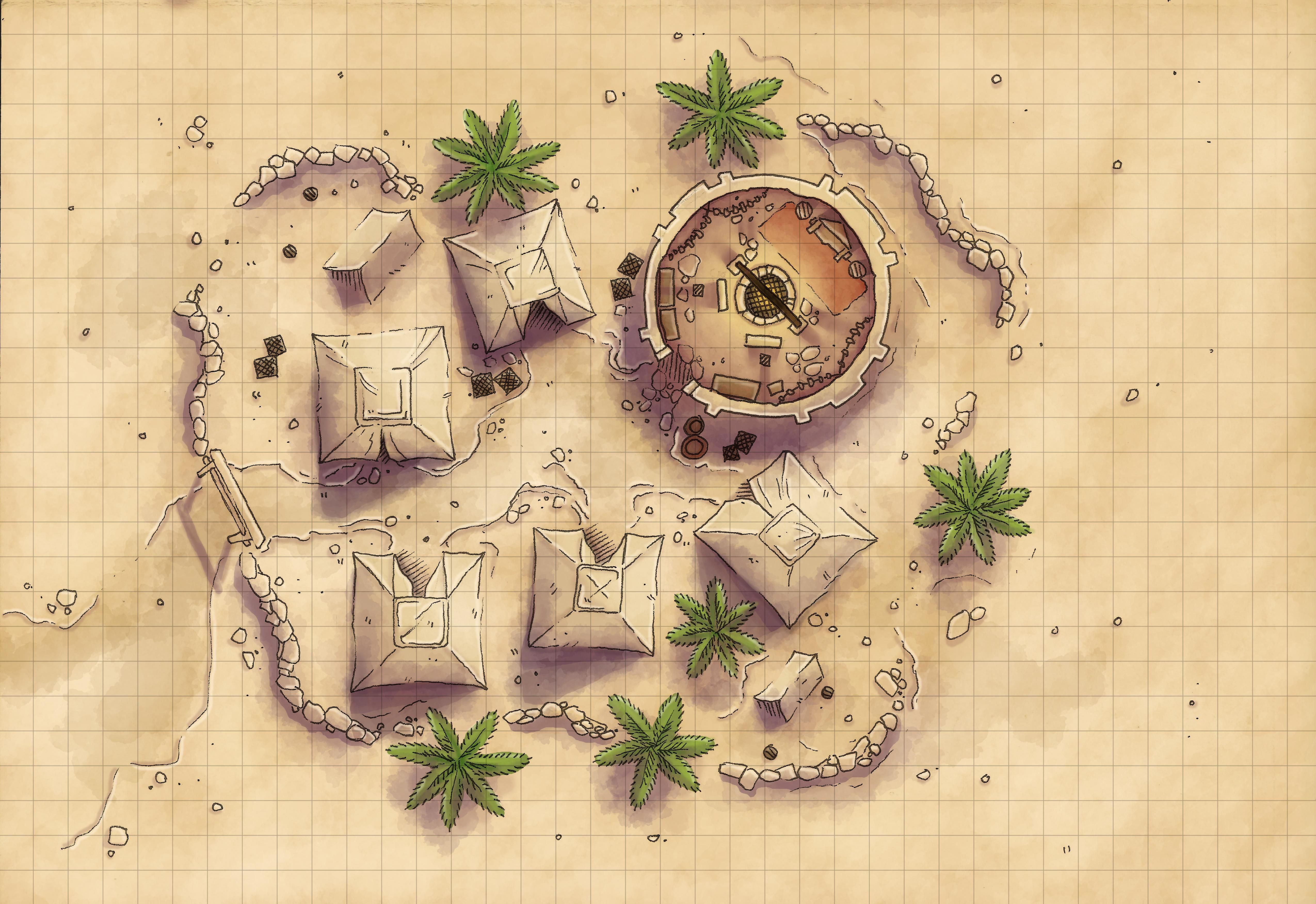 Carte 116, carte de JDR fantasy — battlemap pour Roll20 et Foundry VTT.