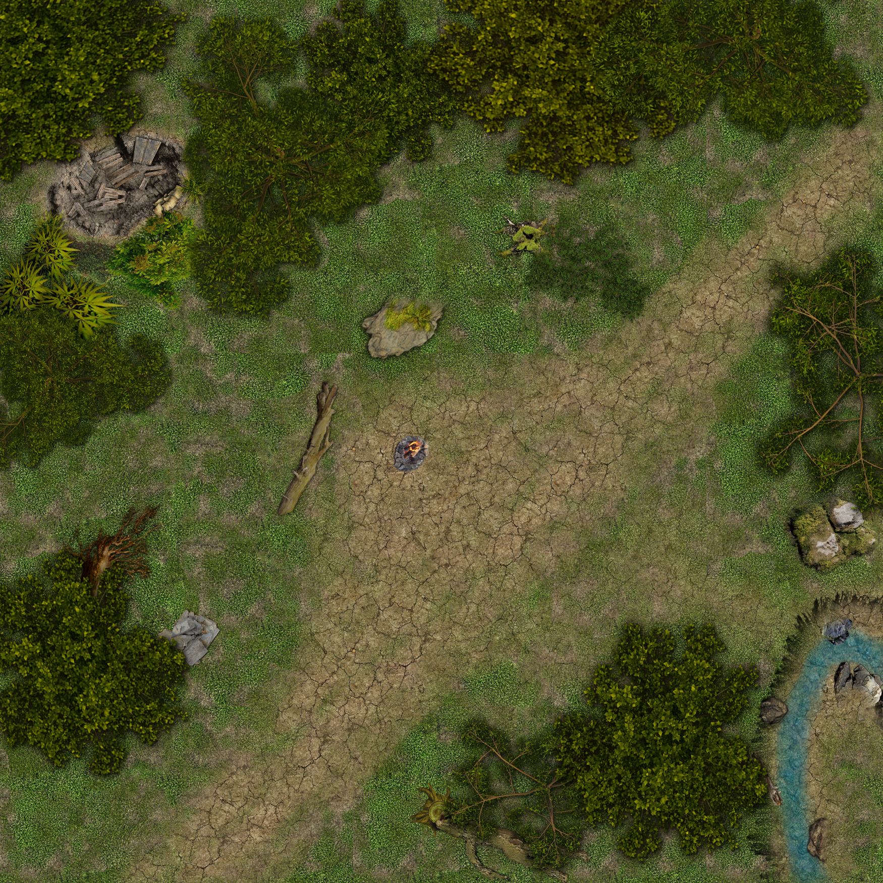 Carte 134, carte de JDR fantasy — battlemap pour Roll20 et Foundry VTT.