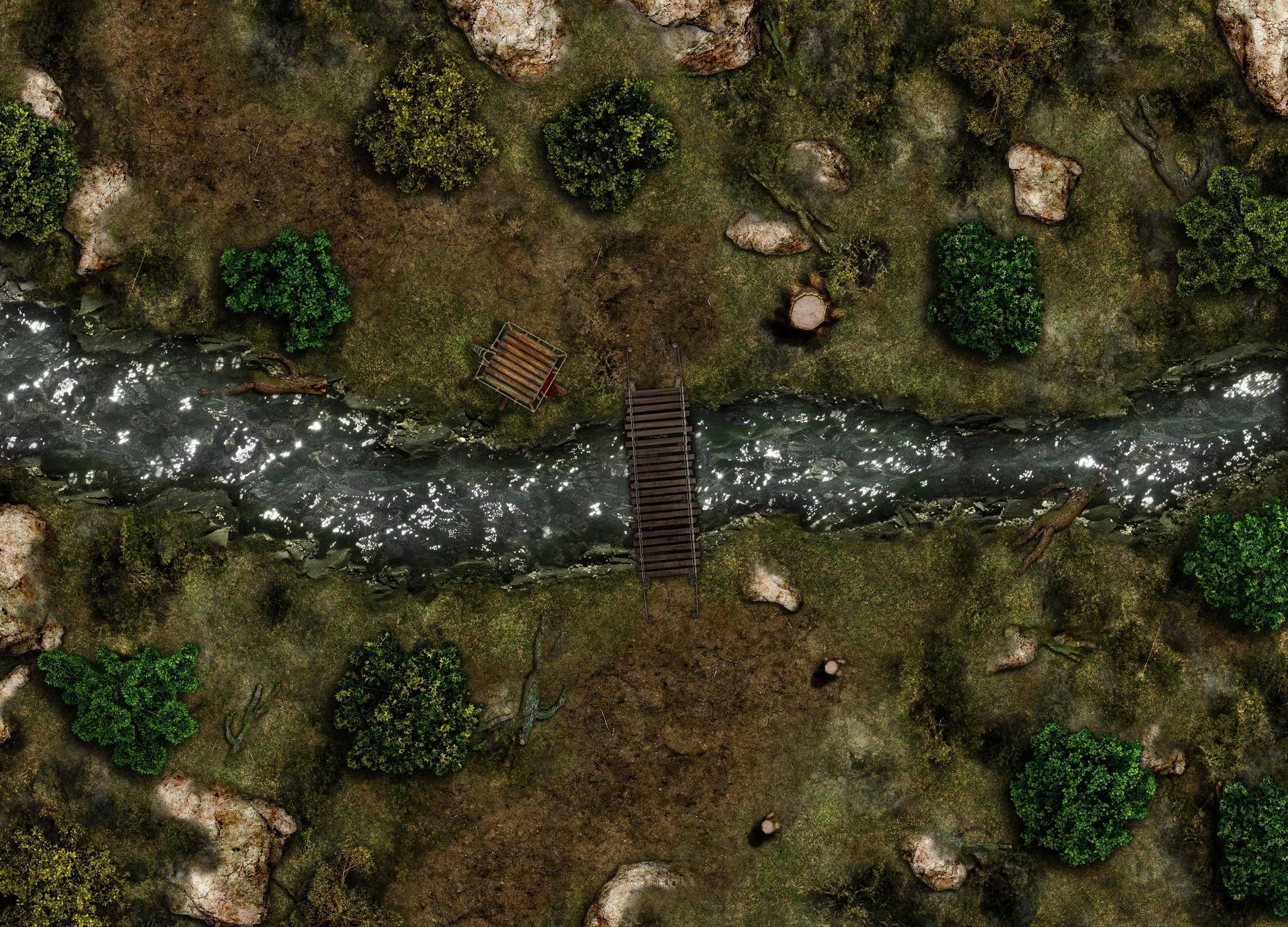 Carte 135, carte de JDR fantasy — battlemap pour Roll20 et Foundry VTT.