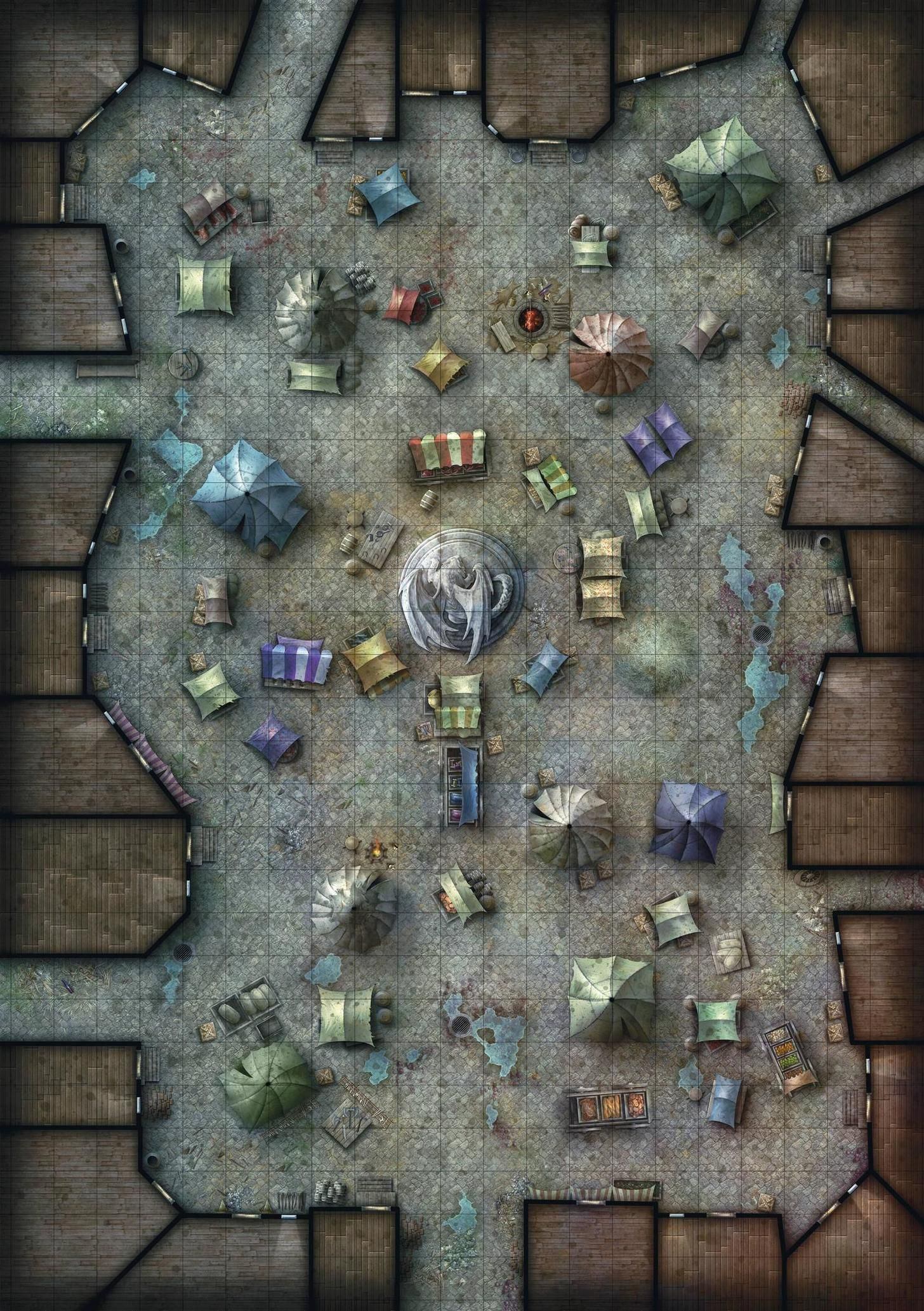 Carte 136, carte de JDR fantasy — battlemap pour Roll20 et Foundry VTT.