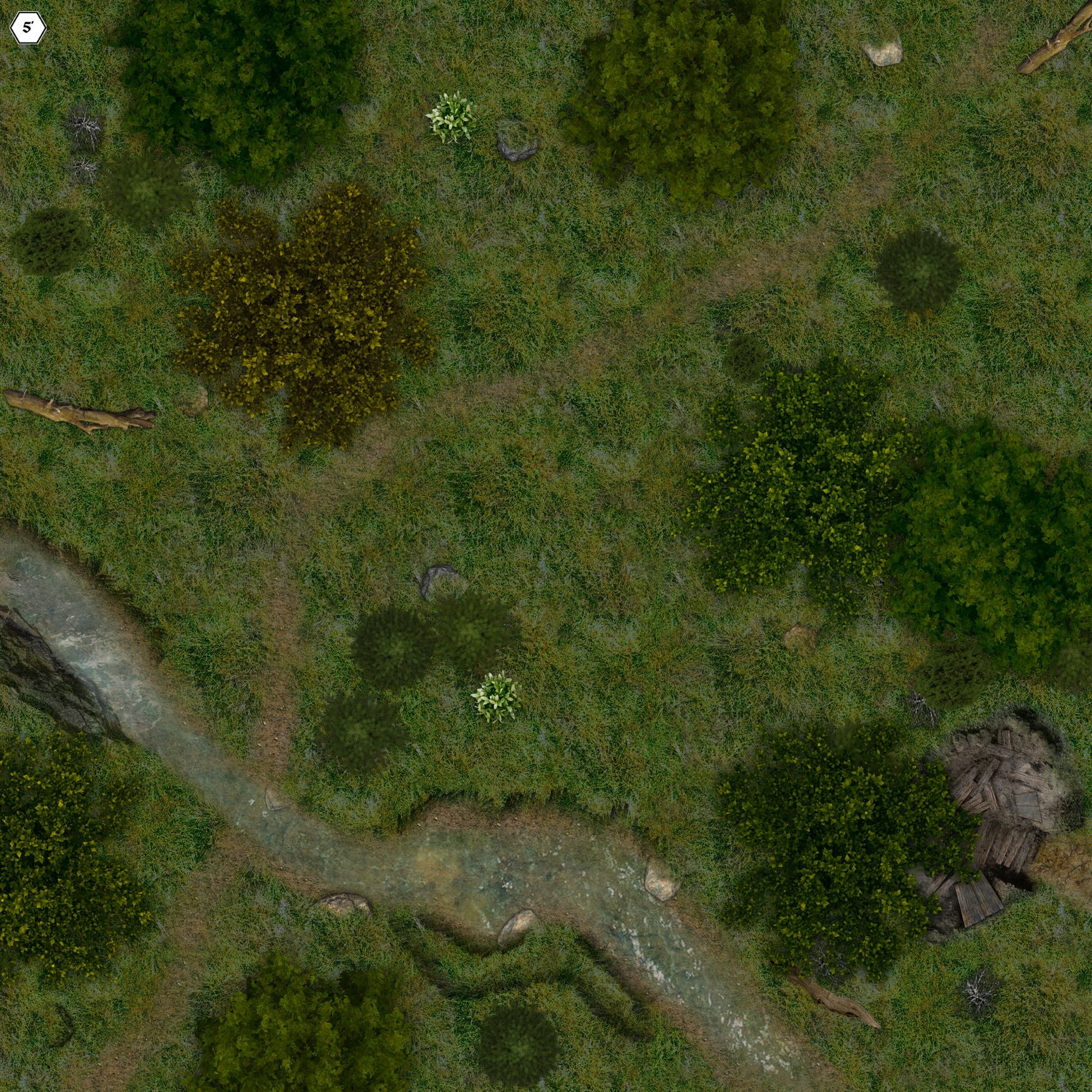 Carte 143, carte de JDR fantasy — battlemap pour Roll20 et Foundry VTT.