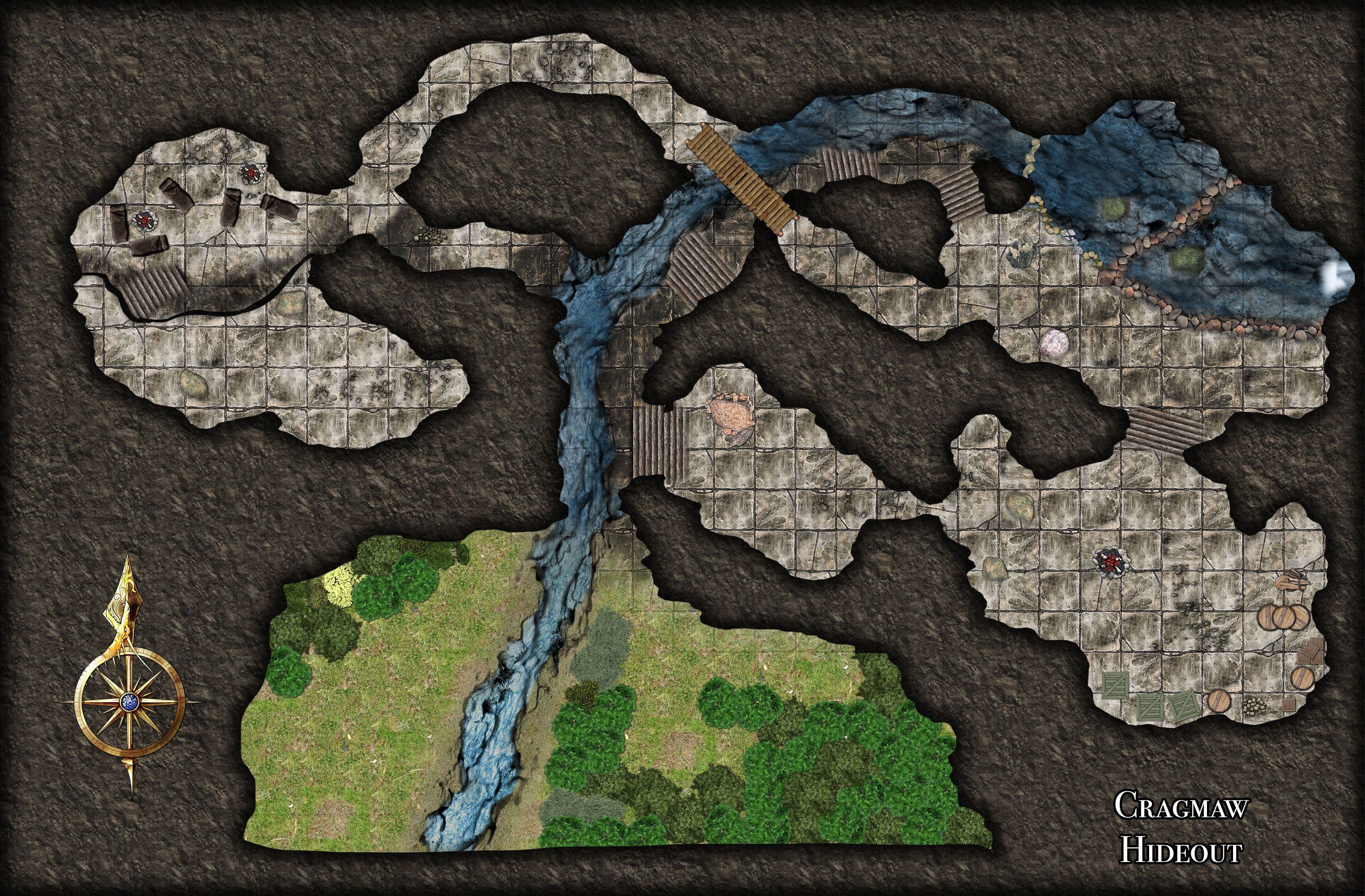 Carte 153, carte de JDR fantasy — battlemap pour Roll20 et Foundry VTT.