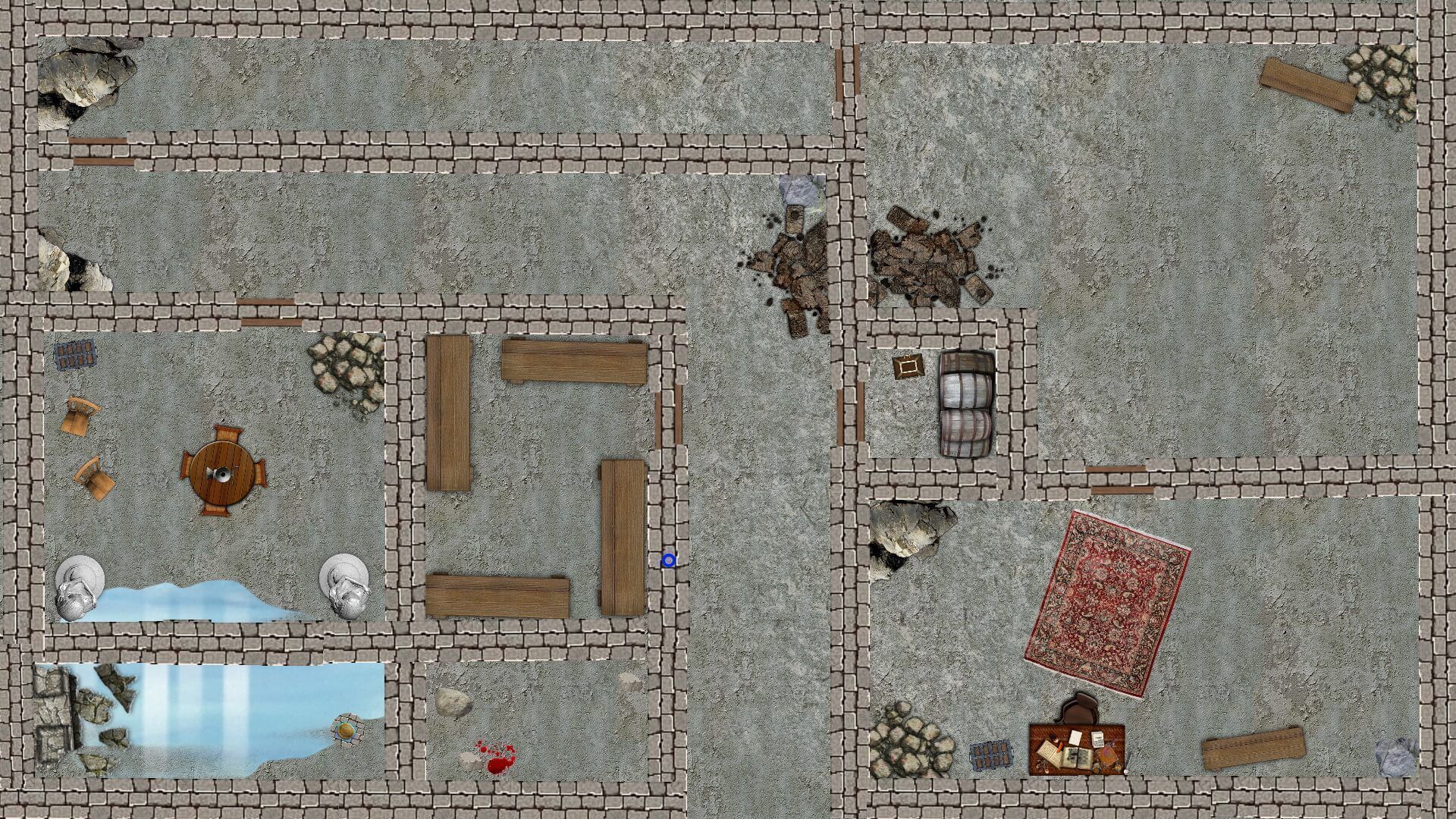 Carte 16, carte de JDR fantasy — battlemap pour Roll20 et Foundry VTT.