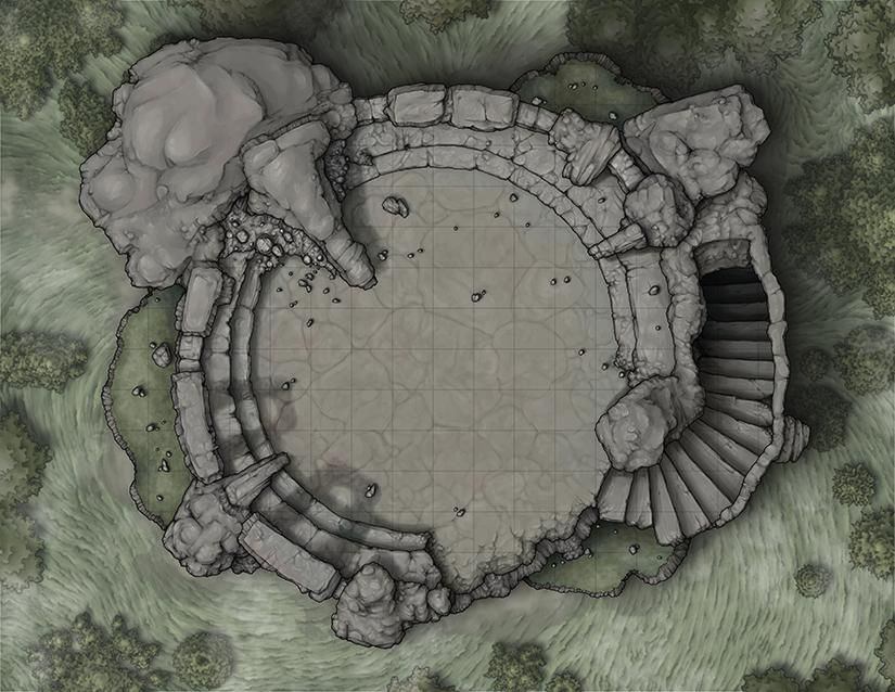 Carte 43, carte de JDR fantasy — battlemap pour Roll20 et Foundry VTT.