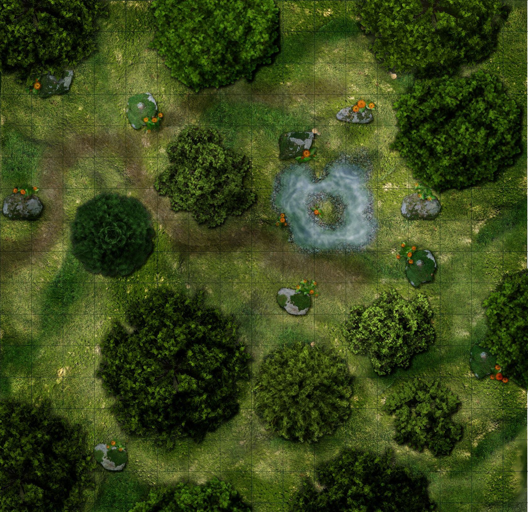 Carte 44, carte de JDR fantasy — battlemap pour Roll20 et Foundry VTT.
