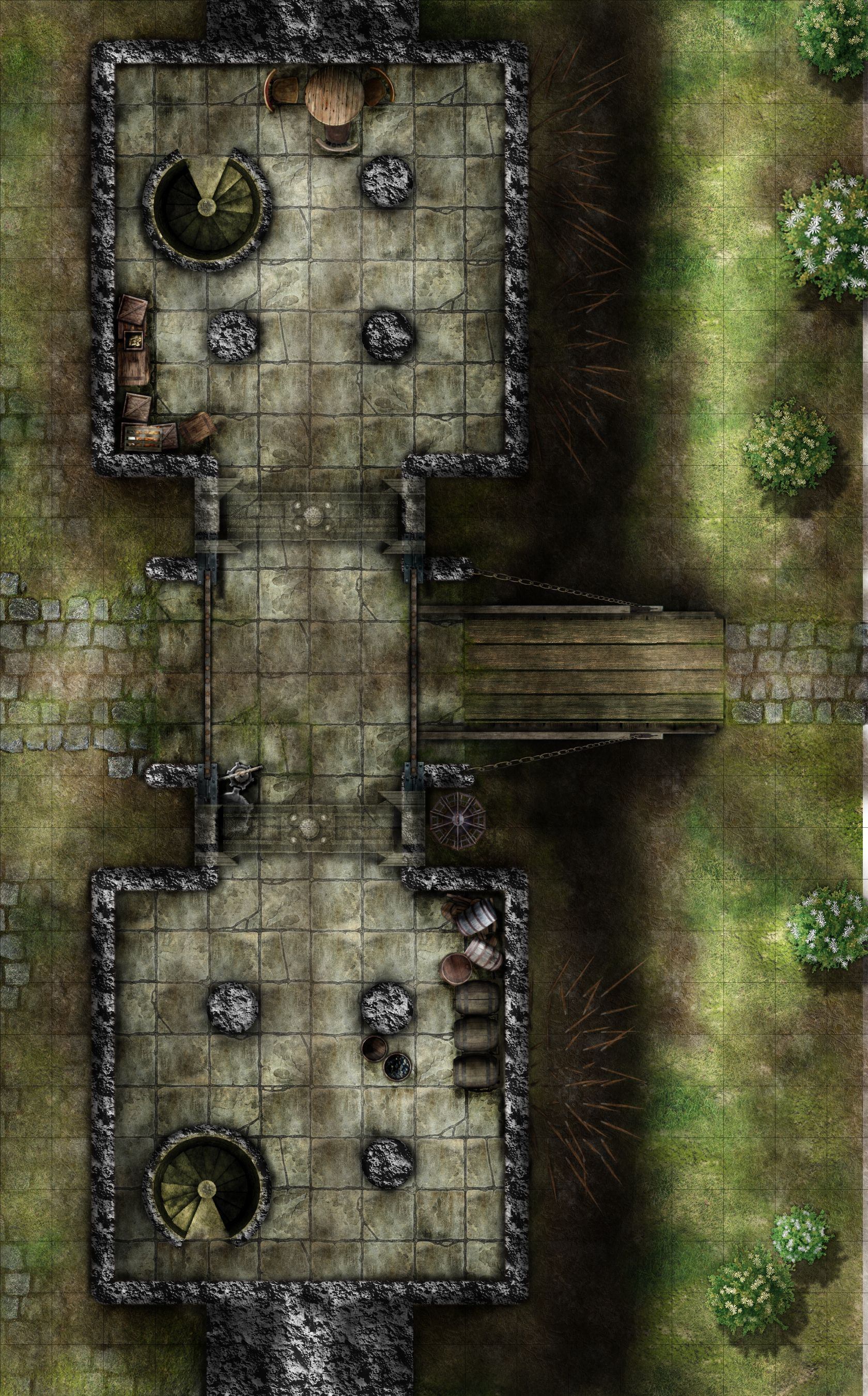 Carte 61, carte de JDR fantasy — battlemap pour Roll20 et Foundry VTT.