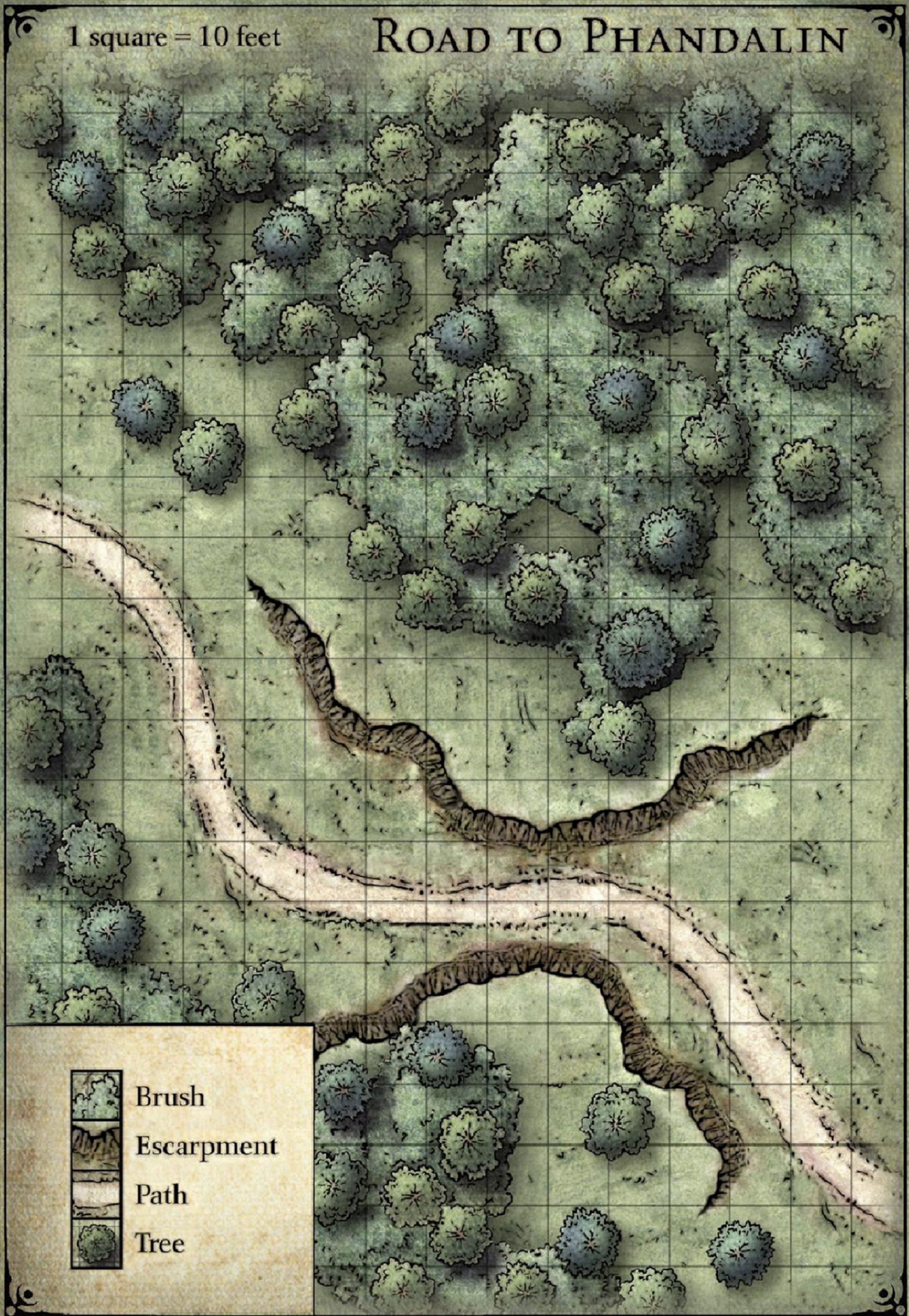 Carte 64, carte de JDR fantasy — battlemap pour Roll20 et Foundry VTT.