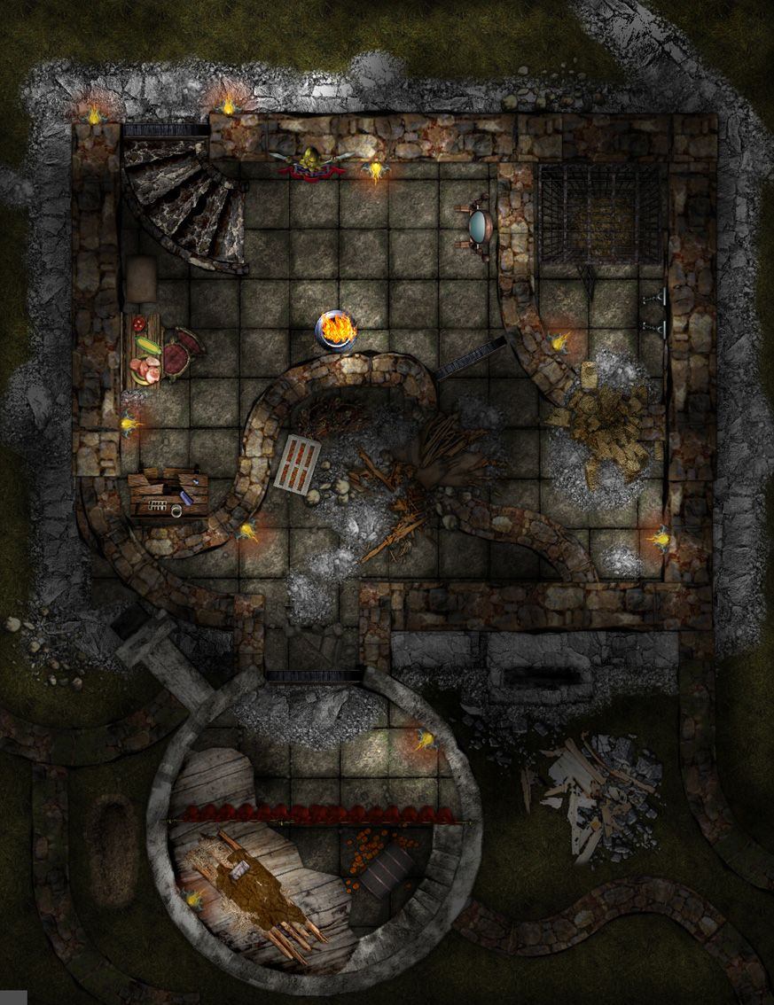 Carte 67, carte de JDR fantasy — battlemap pour Roll20 et Foundry VTT.