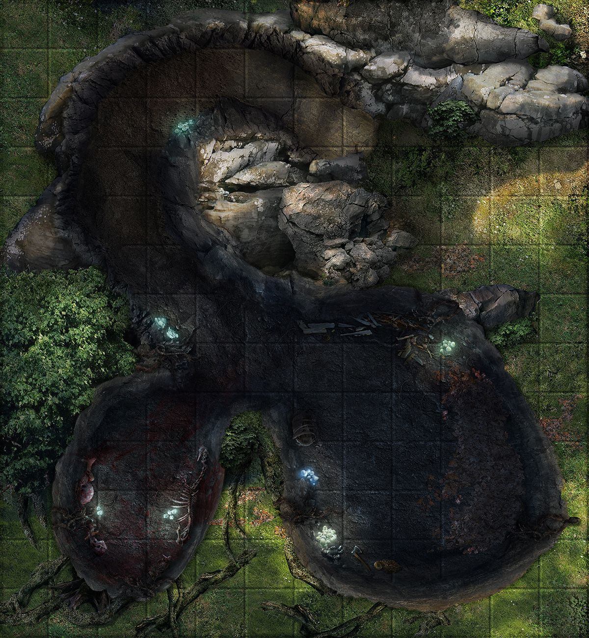 Carte 72, carte de JDR fantasy — battlemap pour Roll20 et Foundry VTT.