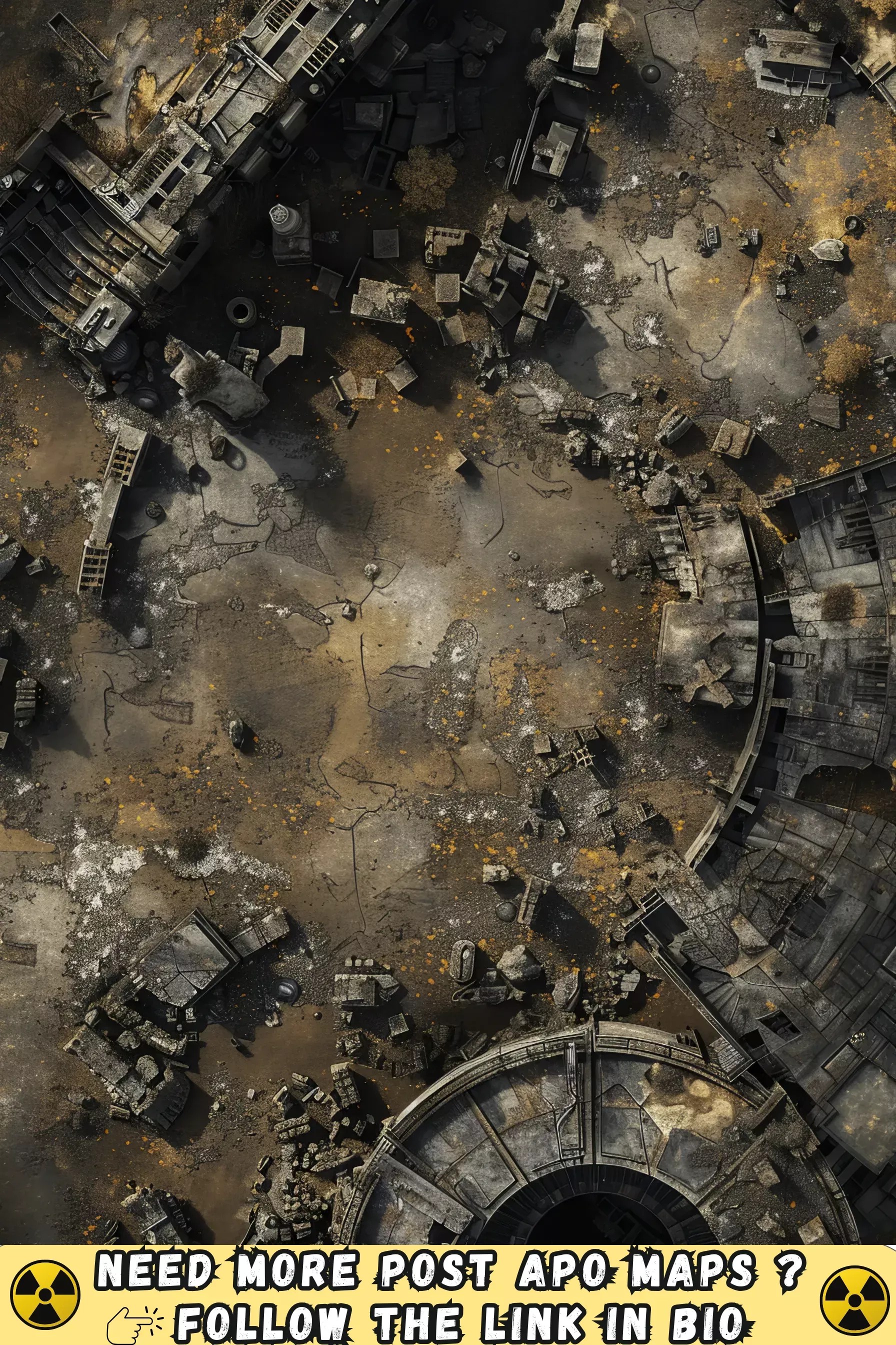 crashed spaceship map, carte de JDR fantasy (1792×2688 pixels) — battlemap pour Roll20 et Foundry VTT.
