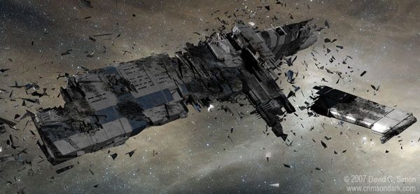 crashed spaceship map, carte de JDR fantasy (600×277 pixels) — battlemap pour Roll20 et Foundry VTT.