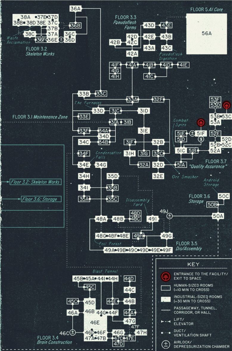 cybernetic lab map, carte de JDR science-fiction (779×1181 pixels) — battlemap pour Roll20 et Foundry VTT.