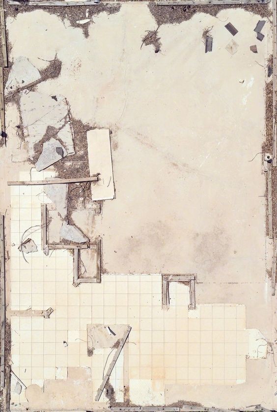 decayed building map, carte de JDR post-apocalyptique (564×837 pixels) — battlemap pour Roll20 et Foundry VTT.