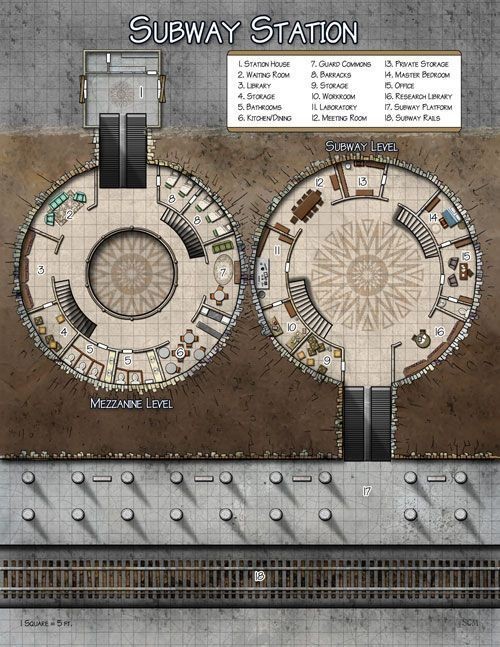 derelict subway map, carte de JDR post-apocalyptique (500×647 pixels) — battlemap pour Roll20 et Foundry VTT.