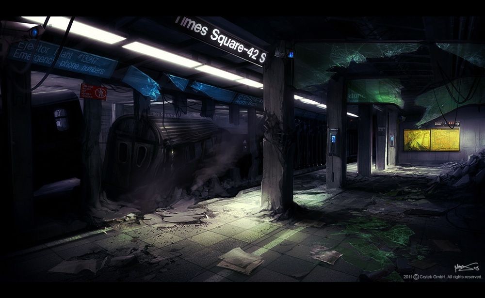 derelict subway map, carte de JDR post-apocalyptique (1000×615 pixels) — battlemap pour Roll20 et Foundry VTT.
