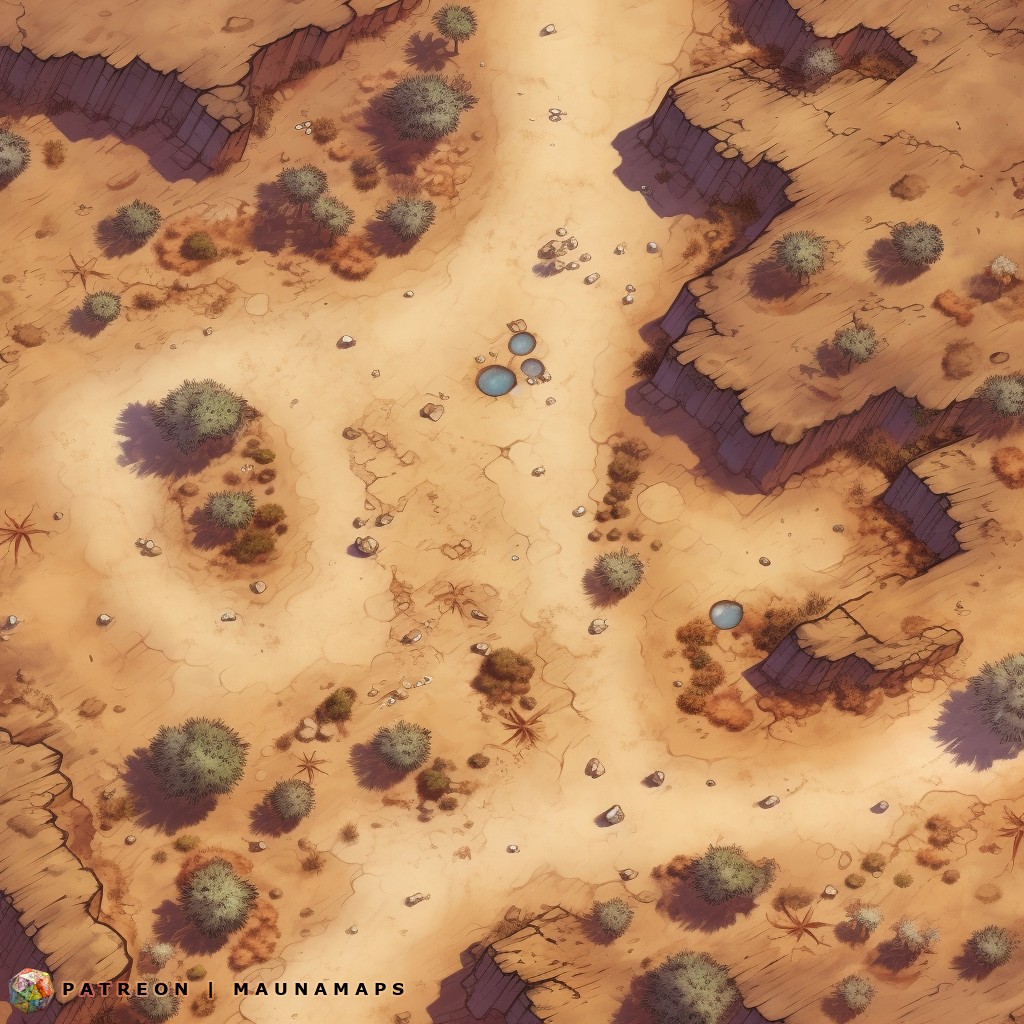 desert oasis map dnd, carte de JDR fantasy (1024×1024 pixels) — battlemap pour Roll20 et Foundry VTT.