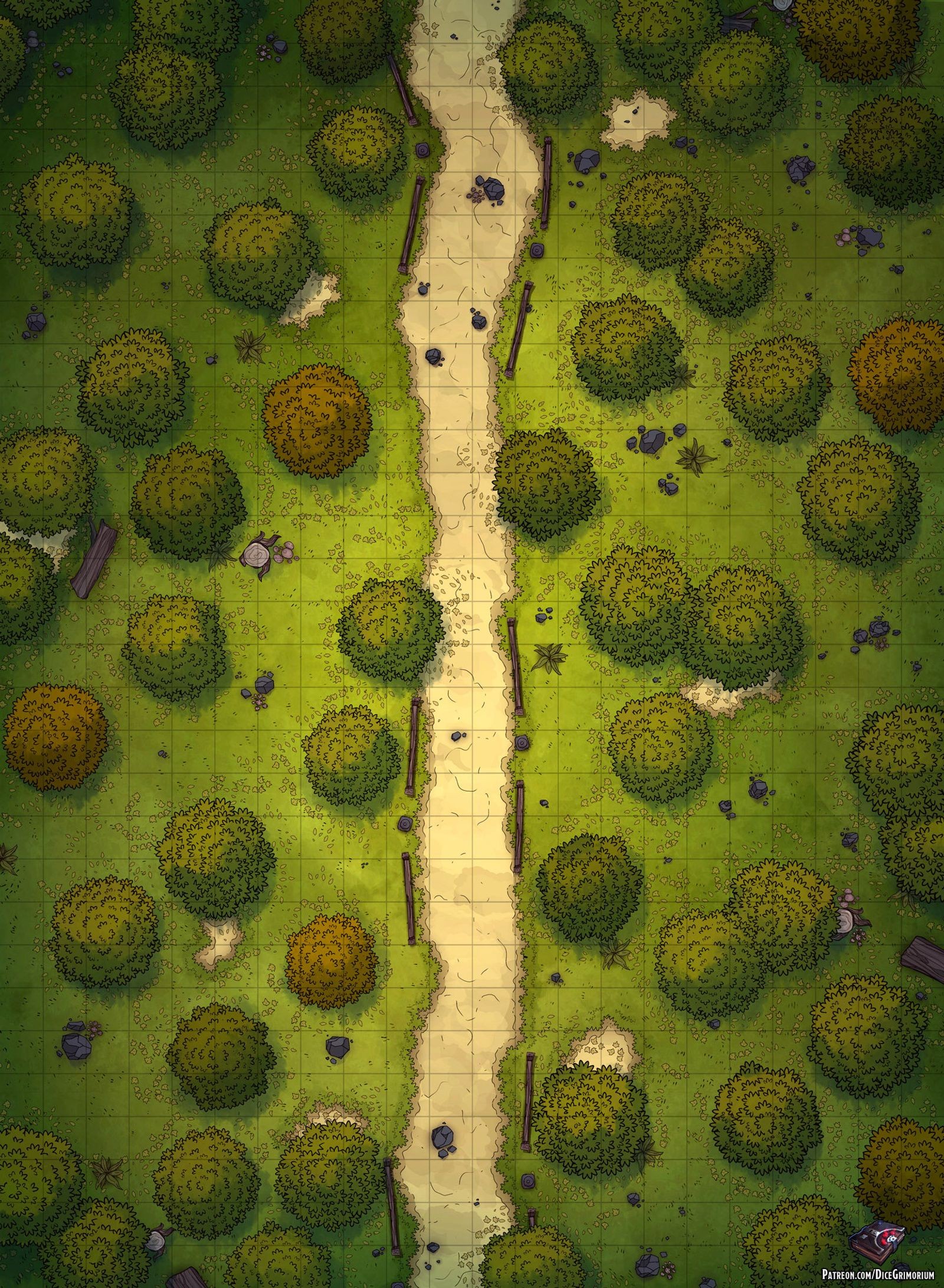 dnd battlemap, carte de JDR fantasy (1600×2182 pixels) — battlemap pour Roll20 et Foundry VTT.