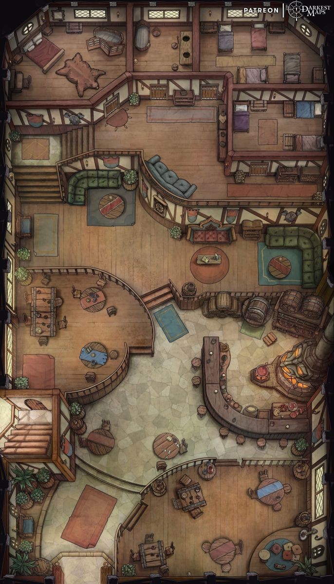 dnd battlemap, carte de JDR fantasy (686×1200 pixels) — battlemap pour Roll20 et Foundry VTT.