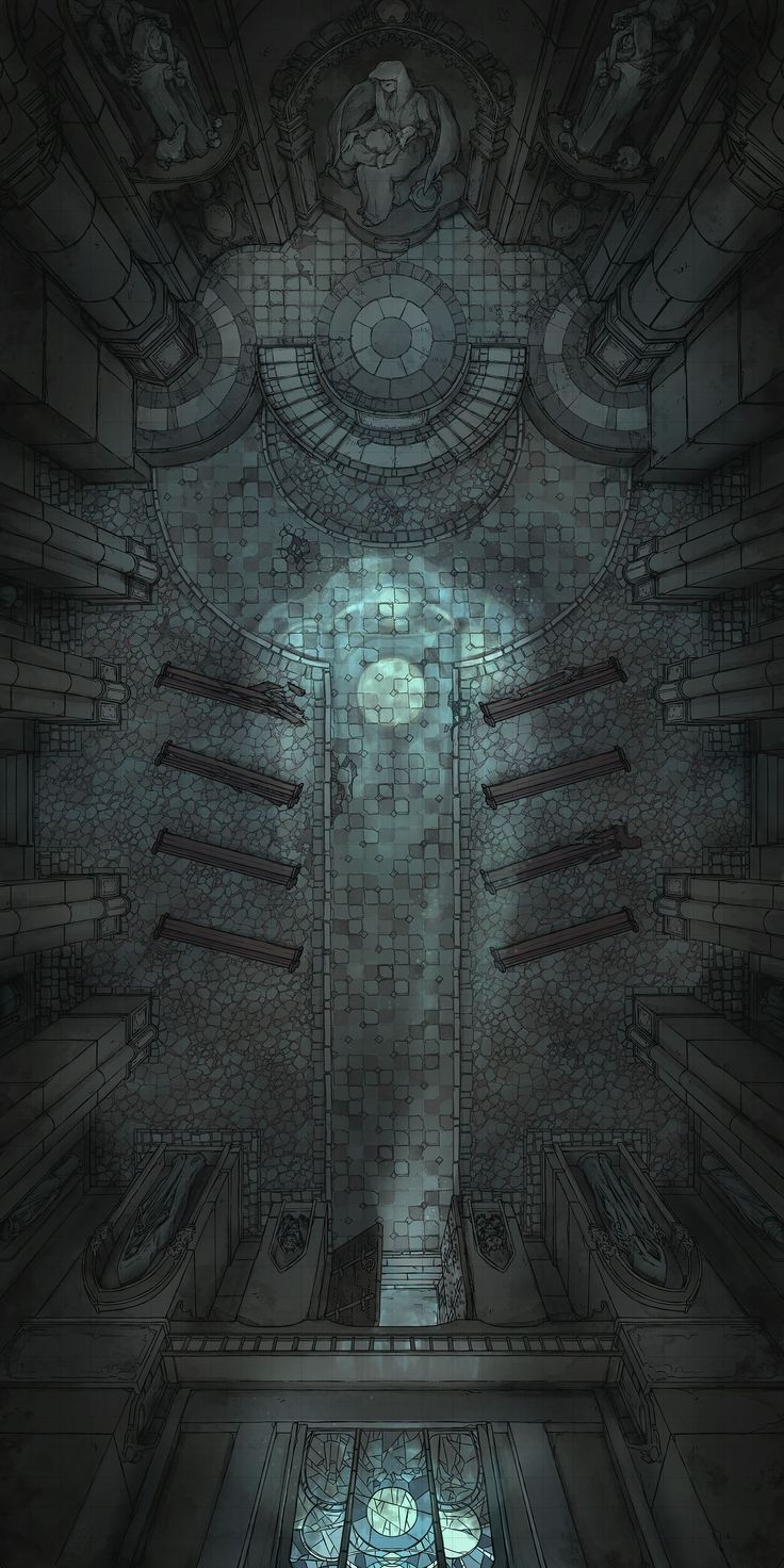 dnd battlemap, carte de JDR fantasy (736×1472 pixels) — battlemap pour Roll20 et Foundry VTT.
