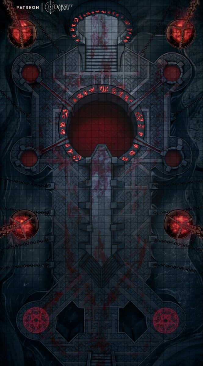 dnd battlemap, carte de JDR fantasy (665×1200 pixels) — battlemap pour Roll20 et Foundry VTT.