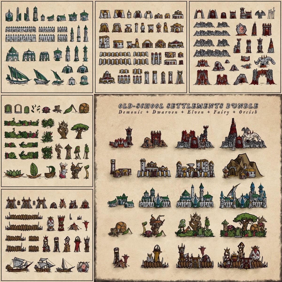 elven city map, carte de JDR fantasy (1200×1200 pixels) — battlemap pour Roll20 et Foundry VTT.