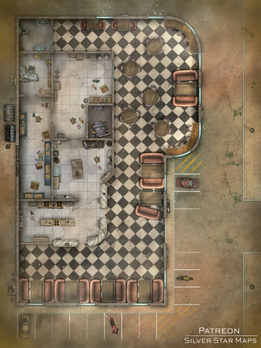 fallout battlemap, carte de JDR post-apocalyptique (900×1200 pixels) — battlemap pour Roll20 et Foundry VTT.