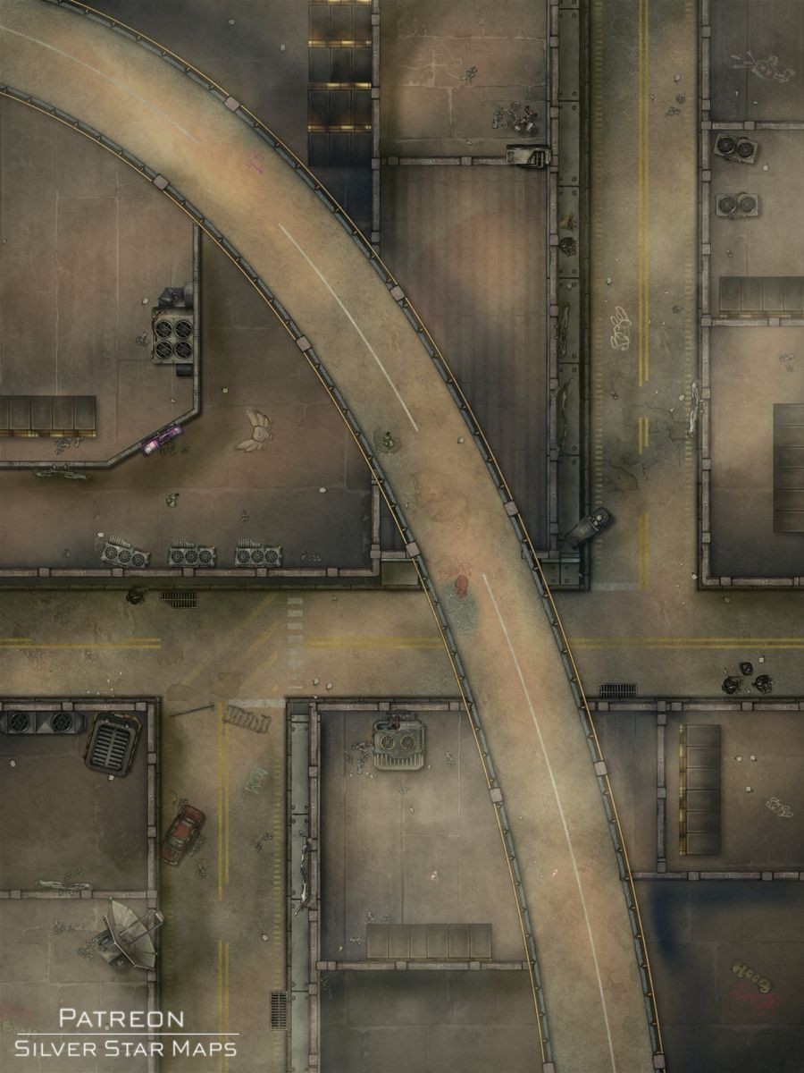 fallout battlemap, carte de JDR post-apocalyptique (900×1200 pixels) — battlemap pour Roll20 et Foundry VTT.